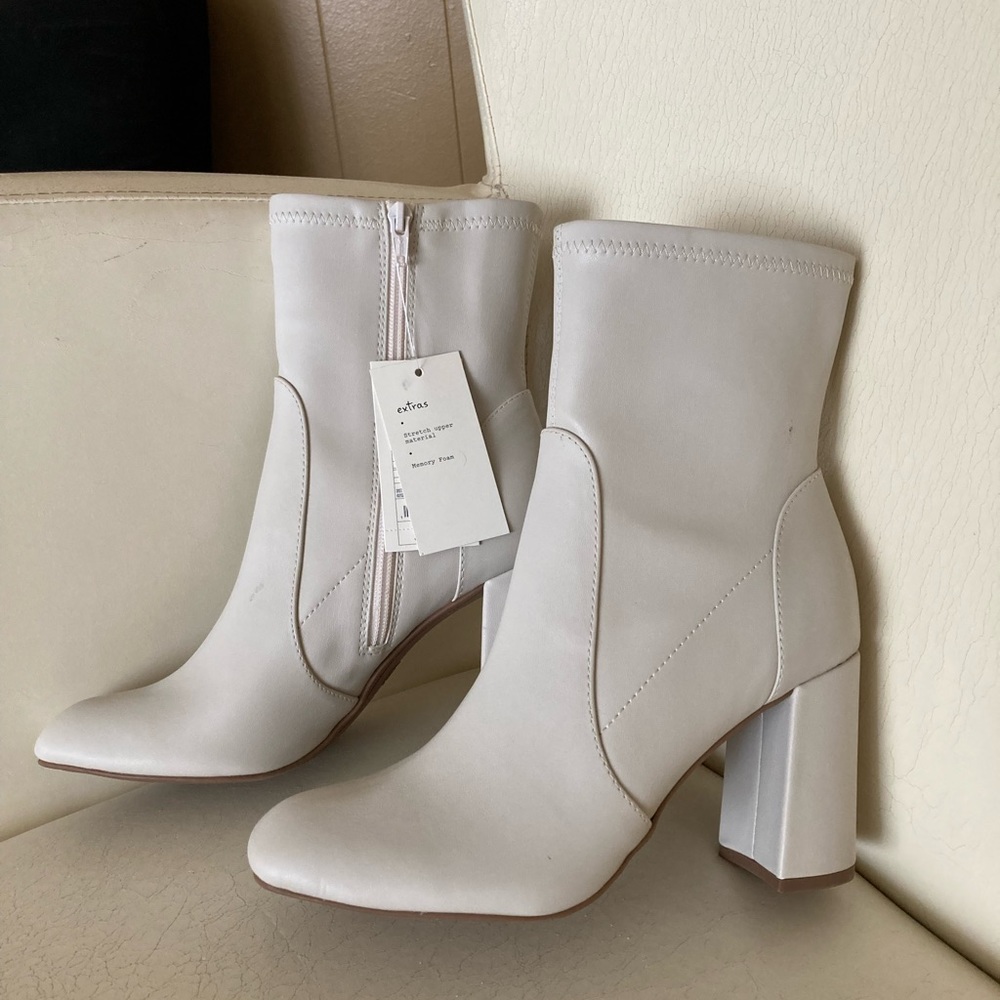 Cream Ankle Boots